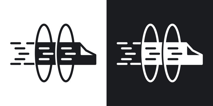 Hyperloop icons vectors in solid black and white style