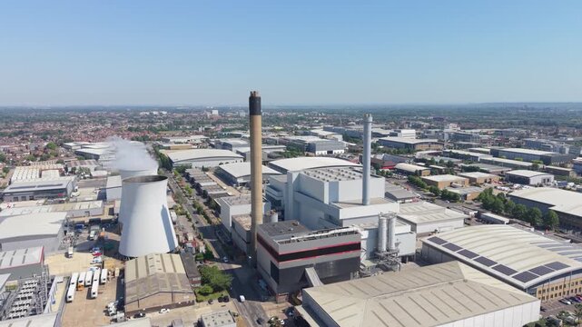 Multi Fuel Power Station Producing Energy From Waste Aerial View