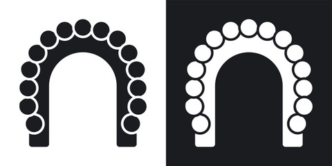 Maxilla icons vectors in solid black and white style © molla
