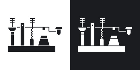 Morse code icons vectors in solid black and white style © molla