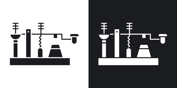 Morse code icons vectors in solid black and white style