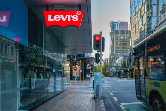 A Levi's store in Wellington, New Zealand, as the global denim brand restructures its retail footprint, closing over 70 stores worldwide in a shift toward e-commerce, October 2025.