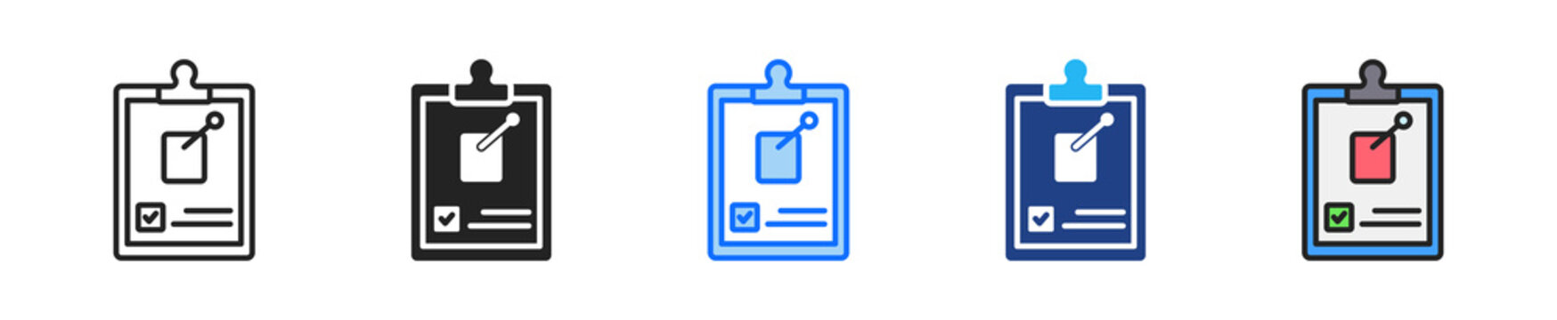 Planning Board Icon Set Multiple Style Collection