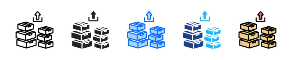 Fototapeta premium Warehouse Goods Icon Set Multiple Style Collection