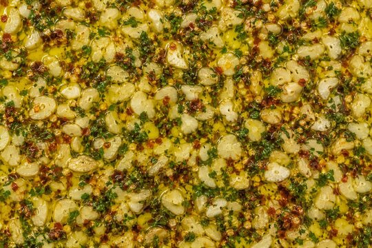 Aglio e Olio Pasta Sauce Background. Pasta Sauce Background.