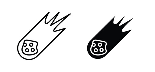 Comet icons pack vectors in black flat and strokes © tara