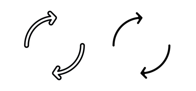 Exchange icons pack vectors in black flat and strokes