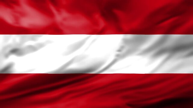 Austria Flag Waving Animation Background Austrian National Symbol Fabric Close Up Video Footage