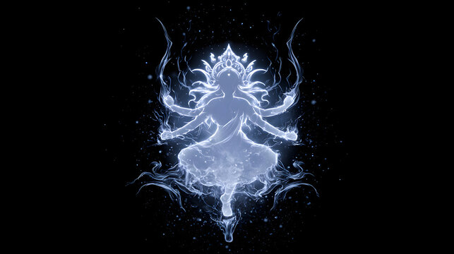 Abstract Water Splash with Flowing Liquid Waves and Ink Like Motion on Black Background Dynamic Artistic Fluid Design with Light and Smoke Inspired Curves
