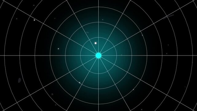 Futuristic Blue Radar Screen Scanning Targets with Digital HUD Interface, Sonar Detection System, Surveillance Technology, Sci-Fi Control Panel, Cyber Security and Data Monitoring Background