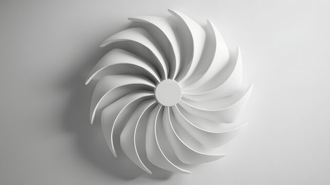 Matte White Multi Blade Impeller Wheel for Deep Tech Hardware Infrastructure