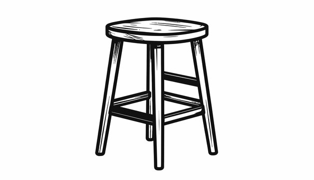 A wooden stool with four legs.