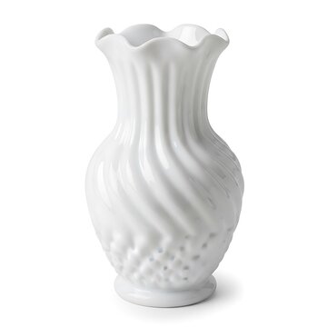 White ceramic vase on white background