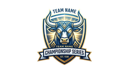 Naklejka premium Team Logo Featuring Boxer Dog Emblem and Championship Banner