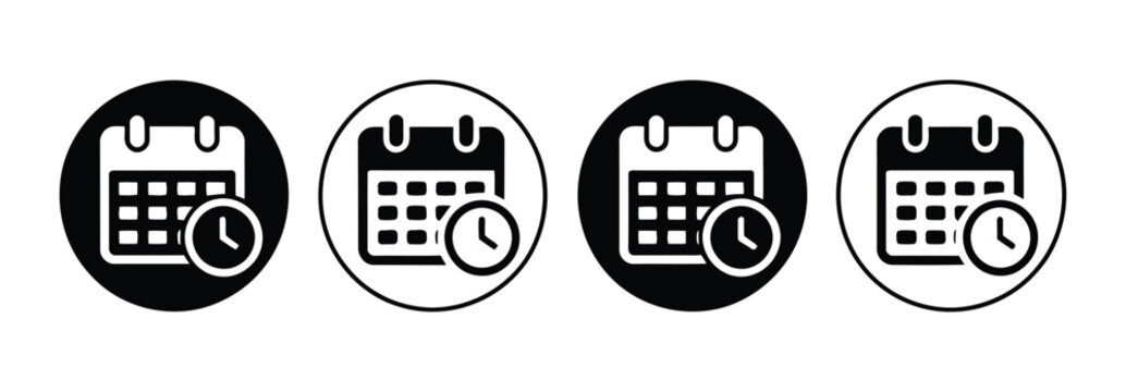 Calendar icon vector featuring schedule sign and planner symbol for website design, appointment management, event organization, date reminder, business planning, and productivity applications