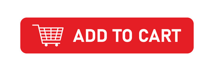 Red add to cart button with shopping icon for online purchases © Tanvir Khan