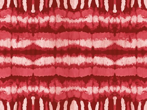 Artistic red stripe  deep dye stripe, tie dyed geo effect boho seamless  print pattern design . Abstract Texture Hand Ethnic Batik for runner carpet, rug, scarf, curtain