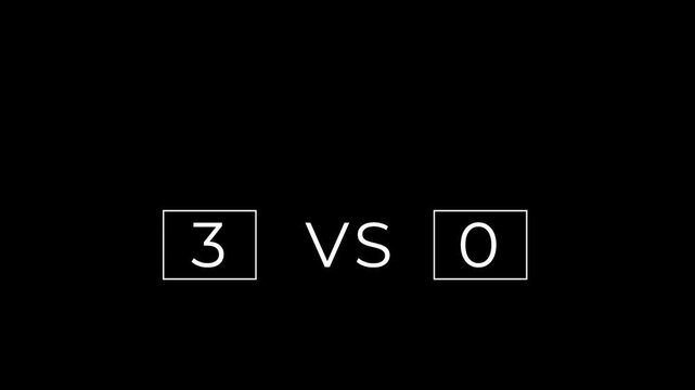 sports scoreboard template with changing score digits and versus screen.