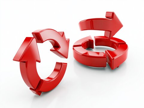 3D shiney gradient red arrow on white
background. 3D Arrow icon. Best for app,
web, and digital Vector illustration design.
Arrows Ring Rotating Vector illustration
isolated on white background.