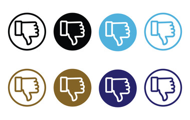 Obraz premium Dislike icon vector, thumb down hand sign and negative feedback symbol isolated for user ratings, reviews, social media reactions, voting systems, and web interface design