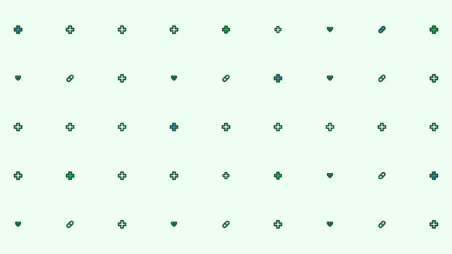 Medical Healthcare Icon Grid Background Motion Graphic for Hospital Website and Wellness Presentation Template