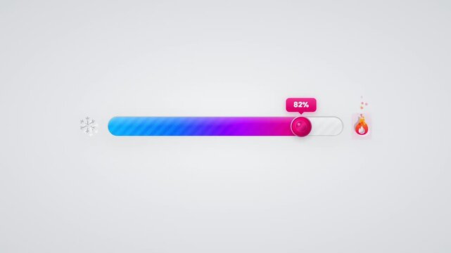 Animated temperature control sliders with fire
