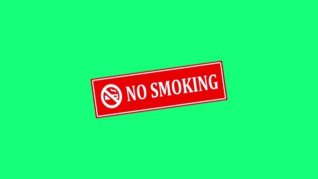 No smoking sign on bright green background public health anti tobacco awareness warning message in a simple style illustration