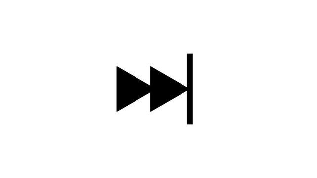 Simple animated fast forward icon with clean and minimalist design on a white background for multimedia applications