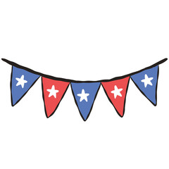 Obraz premium bunting garland illustration. Hand drawn American flag pennant banners