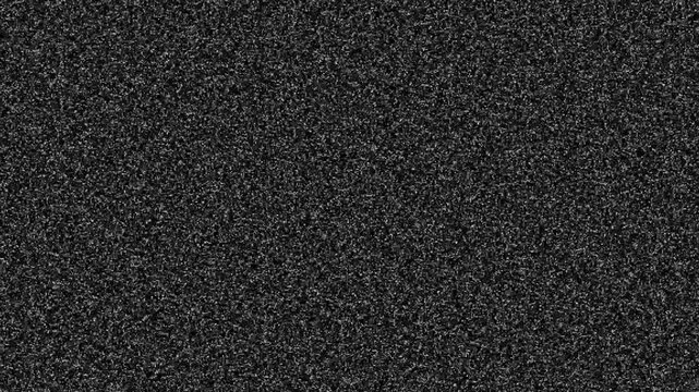 Vintage retro tv static noise with black and white glitch. Analog noise texture and VHS breakdown overlay create flickering grain lines. Static artifact and blurred lines on old tv screen.