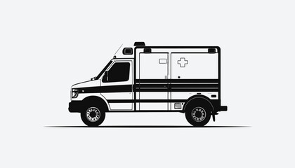 Emergency Medical Services Vehicle Side View. © abang