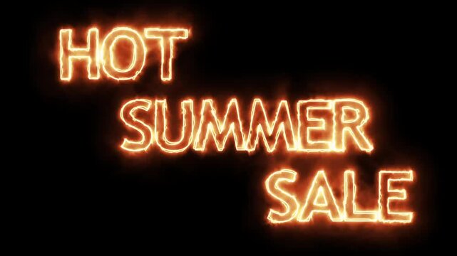 A digital screen capture showing a motion graphics titel for a''HOT SUMMER SALE''