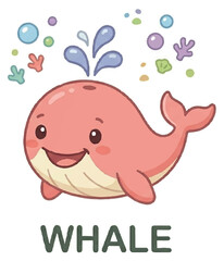 Naklejka premium little cute baby whale cartoon design