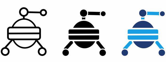 Space Lander Rover Stroke icon collections. Containing Lunar, Capsule, Exploration, Astronaut and more icons. © Rayhan