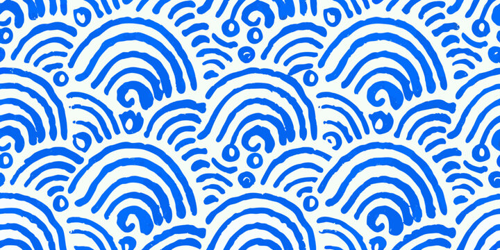 Blue wave pattern vector illustration on a white background