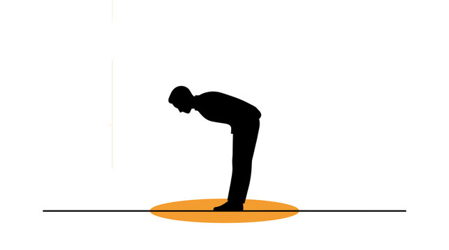 Minimalist Silhouette of a Muslim Man Performing Ruku Prayer