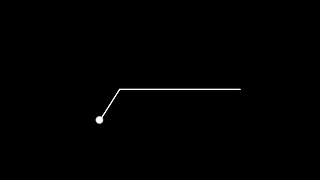 Minimalist white line callout graphic animation for digital presentation interface.