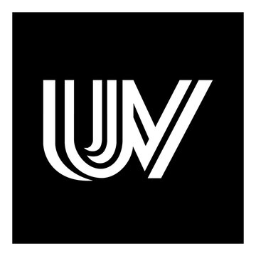 Modern stylized interlocking letters uw monogram logo design on black background with parallel lines monogram typography alphabet stylized creative abstract corporate identity branding