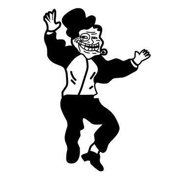 man in black funny illustration