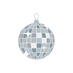Fototapeta premium Glittering mirror disco ball with shining light effects