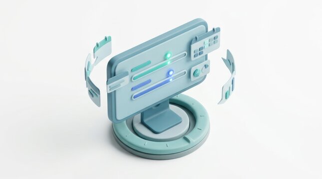 Digital interface with data visualization and progress bars