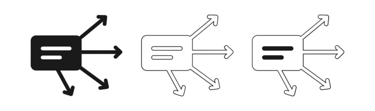 Conceptual illustration of data flow and transformation showing input process and output stages in a linear sequence