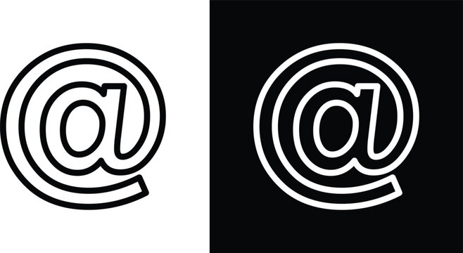 At icons in black and white colors