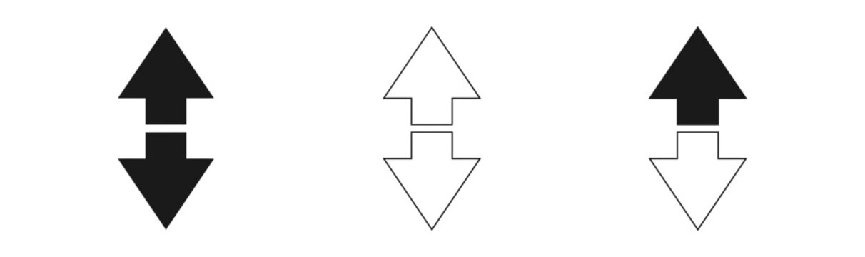 Up and down arrows pointing in different directions