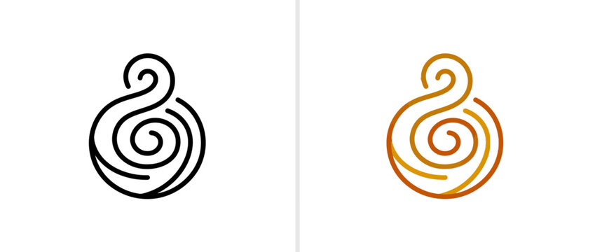 Maori Koru Spiral Logo Symbol