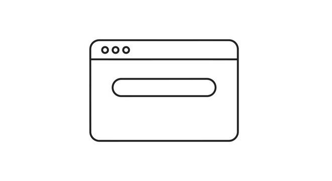 Browser window icon, web page symbol, search bar logo, minimalistic design element