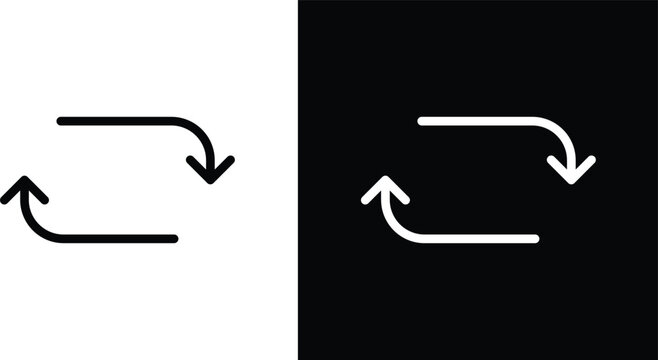 Exchange icons in black and white colors
