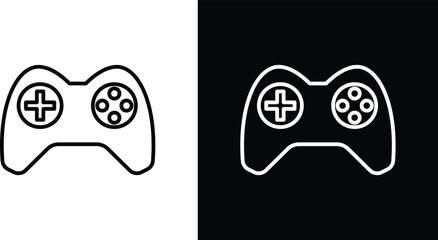 Gamepad icons in black and white colors © mila