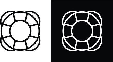 Life buoy icons in black and white colors © mila