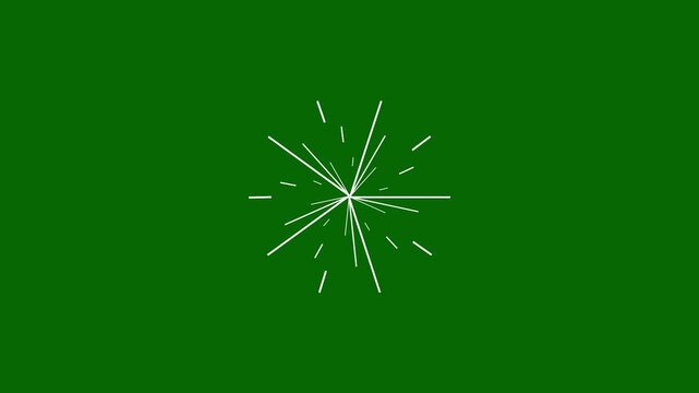 Line circle blast animation, Dynamic line Explosions, Circle single fireworks line blast and circle burst explosion, on green screen background circle bursting firework motion graphics. 4k